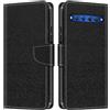 Shantime Custodia Portafoglio in Pelle Compatibile con TCL 10 Plus, Cover Colorata Flip con Portacarte, Chiusura Magnetica Protettiva(Nero)