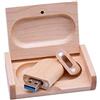 Anloter Chiavetta USB 3.0 da 16 GB, in legno, con scatola (16 GB, USB 3.0)