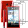 ebestStar - Cover Compatibile con LG Optimus L3 E400 Custodia Protezione S-Line Silicone Gel TPU Morbida e Sottile + Penna +3 Pellicole plastica, Rosso [Apparecchio: 102.6 x 61.6 x 11.9mm, 4.3'']