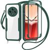 FERLAN Cover per Oppo Reno12 F 4G/Reno12 F/Reno12 FS 5G con Cordino, 360 Gradi Antiurto Custodia con Protezione Schermo Integrata Trasparente Rugged TPU Bumper Doppia Protettiva Cover per Reno 12 F-Verde