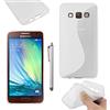 ebestStar - Cover Compatibile con Samsung A3 Galaxy (2015) SM-A500F Custodia Protezione S-Line Silicone Gel TPU Morbida e Sottile + Penna, Trasparente [Apparecchio: 130.1 x 65.5 x 6.9mm, 4.5'']