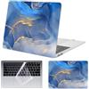 FFBOFFC Custodia Rigida Compatibile con MacBook Air 13 pollici 2020 2019 2018 (Modelli A2337 A2179 A1932 M1), Protettiva in Plastica per Laptop & Tastiera Copertina, Marmorizzato blu dorato