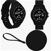 FOREVER Colorum CW-300 Nero Smartwatch IP68 Impermeabile - Cardiofrequenzimetro Contapassi Monitor del Sonno Calorie - Lunga Durata Batteria - Orologio Sportivo Android/iOS Unisex dal Design Elegante
