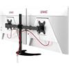 Duronic DM15D2 BK Supporto monitor da scrivania - Supporto con piedistallo per 2 monitor 13"-27" - Altezza regolabile - Adatto a monitor fino a 8 kg - VESA 75/100
