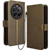 RonRun RonRon Cover Realme 12+ 5G Libro, Flip Custodia Portafoglioin Pelle, Antiurto case per Realme 12+ 5G, Marrone
