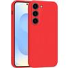 Mixroom - Cover Custodia Case per Samsung Galaxy S23 Plus Protezione Fotocamera in Silicone TPU Morbido Opaco Bordi Piatti Colore Rosso