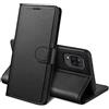 PHONILLICO Cover per Samsung Galaxy A12 - Custodia Nera Portafoglio con Chiusura Magnetica Porta Carte Antiurto e Protezione Completa