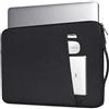 INF Borsa per laptop 14,1 / 15,4 pollici in tela, grigia, in tessuto, foderata, borsa per computer impermeabile, borsa per tablet