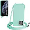 WenBaby Cover Compatible con iPhone 11 Pro Max,Cellulare Girocollo Custodia con Cordino TPU Corda Silicone Case Bumper per iPhone 11 Pro Max Custodia, Verde menta piperita