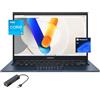 ASUS Vivobook - Computer portatile per studenti e aziende, display FHD Micro-Edge da 14, Core i3-1215U di 12a generazione (fino a 4,4 GHz), RAM da 24 GB, SSD PCIe da 1 TB, WiFi 6E, Lay-Flat a 180°,