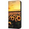 Mixroom - Custodia Cover Case a Libro per Samsung Galaxy A55 5G con Stand in Ecopelle Chiusura Magnetica Portafoglio Parte Interna in TPU Morbida Fantasia Campo Di Girasoli Al Tramonto M774