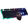 VBESTLIFE Tastiera da Gioco a LED e Combo Mouse, Tastiera Retroilluminata Cablata USB con Luce Colorata e Mouse Ergonomico, per Giochi per Computer Portatili PC (BLACK)