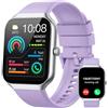 Jugeman Smartwatch Uomo Donna,1.96 Orologio Smartwatch con Effettua/Risposta Chiamate,113+Sportive Smart Watch con Contapassi/24H Cardiofrequenzimetro/Sonno, Impermeabile IP68,Tracker per Android iOS Beige