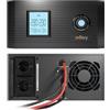 NJOY Aira 1200 Gruppo di Continuità 1200VA 1000 Watt, Line Interactive, Onda Sinusoidale Pura, Display LCD, 2 Uscite Schuko, Batteria Esterna 12V NON INCLUSA, UPS Per Stufe a Pellet, Caldaia