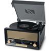 Muse MT 110 B Retro Giradischi con USB, AUX IN, CD, Bluetooth Nero