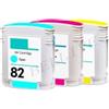 INK BELLIVE KIT 3 CARTUCCE COMPATIBILI PER HP 82, C4911A, C4912A, C4913A: Ciano, Magenta, Giallo, 165 Pagine, Compatibile con stampanti HP DesignJet 500, 800PS, 510, 800