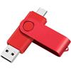 Yaxiny USB C Flash Drive 128GB 1 Stück, OTG USB C Pen Drive, USB 3.0 und USB C Flash Drive, Typ C Speicherstick für USB A+USB C Android Smartphone Metall Rot