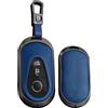 TECART Custodia in pelle per chiave auto, adatta per Mercedes Benz C S Classe W223 W206 EQS 450 500 580 E53 AMG S350L S500L Portatile Smart Cover Chiave Accessori 3 Tasti A Nero Blu