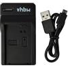 vhbw caricatore Micro-USB compatibile con Samsung BP1310, ED-BP1310, BP-1310 per camera + cavo Micro-USB + LED