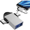 Generic Adattatore 2 in 1 | convertitore USB 3.0 di tipo C, lettore di schede disco U per supporti TV, telefoni cellulari e tablet