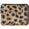 WDdZzyy Custodia per laptop da 15-16 pollici borsa per laptop leggera marrone leopardato fantasia animale pelliccia valigetta per computer con cerniera per lavoro e viaggio