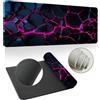 Hixingo Tappetino Mouse, 3D Crepa Tappetino Mouse XXL/XL/L, Tappetino Mouse Gaming con Base in Antiscivolo e Bordi Cuciti, Mouse Pad per Casa Ufficio (1200x600x3mm,Rosa)