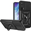 ESTH® Cover per Xiaomi Poco F5 Pro 5G con Custodia per Fotocamera Scorrevole e Supporto ad Anello [Custodia Paraurti Compatibile con Supporto Magnetico per Auto], Nero