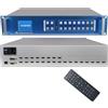 ICUIXIAN Matrice HDMI 8x16 4K30Hz con Web GUI, controllo Rs-232, switch e splitter a matrice HDMI professionale rack 8x16, supporta HDCP, EDID, TCP, tasti retroilluminati, porta LAN
