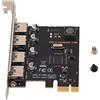 Elprico Scheda PCIE USB 3.0, Scheda di Espansione PCIE 4 Porte 5 Gbps Alimentazione Ad Alta velocità Trasmissione Gratuita Scheda di Espansione USB 3.0
