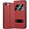 Cadorabo Custodia Libro per Apple iPhone 8 PLUS / 7 PLUS / 7S PLUS in ROSSO ZAFFERANO - con Funzione Stand e Chiusura Magnetica - Portafoglio Cover Case Wallet Book Etui Protezione