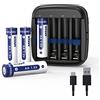 XTAR BC4+ 4 batterie AA da 1,5 V