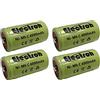 Electron 4x Batteria ricaricabile Ni-Mh NiMh C 1/2 mezza torcia 1,2V 4000mAh accumulatore 50x26mm pin