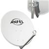 ANFEL Parabola Satellitare 80 cm Supporto Disco in Ferro - Disco in Acciaio - Ideale per Zone Ventilate e per Ricevere i Canali MySky Sky HD SkyQ 4K Tivusat tivùsat UHD