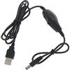 GMBYLBY 130 cm, 5 V, USB a 5, 5 x 2, 1 mm, 7, 5 V, 9 V, 12 V, cavo di alimentazione su interruttore, per ventilatore, lampada LED, altoparlante, router, dimmer a LED