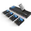OREI 4K 4x4 HDMI Extender Matrix - UltraHD 4K @ 60Hz 4:4:4 su singolo cavo CAT5e/6/7 con commutatore HDR e controllo IR, RS-232 - fino a 230 Ft - 1080P Downscale - 4 x Loop Out - 4 ricevitori inclusi