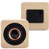 EIMSOAH Altoparlante Bluetooth portatile a forma di cubo, in legno, senza fili, con ricarica USB, per telefoni, tablet, computer portatili
