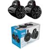 GK SOUND KIT SET PER BOSS AUDIO SYSTEMS MRWT40 2 diffusori neri a 2 vie marini waketower, utv roll bar speakers, da 10 cm 100 mm 4, 200 watt rms 400 watt max, 4 ohm, impermeabili, per imbarcazioni, a coppia