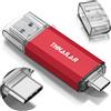 Thkailar Chiavetta USB C da 256 GB, chiavetta USB con porta tipo C e tipo A 3.1, compatibile con telefoni Android, MacBook Pro, PC (rosso)