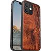 Carveit Custodia in Legno per iPhone 12 mini Cover magnetico [Rosea] Ricarica Compatibile MagSafe con 12 mini Custodia Paraurti Robusto TPU (La grande onda al largo di Kanagawa)
