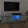 KTHLBRH Mobiletto TV Multifunzione mobile per tv soggiorno Mobile Porta TV con Luci LED Grigio Sonoma 140x40x35,5 cm Adatto per il soggiorno, la camera da letto