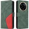 XINNI Cover Protettiva per Realme 14 PRO Plus Case, retrò Cellulare Custodia Libro Antiurto in Flip Pelle PU/TPU, Portafoglio Flip Magnetica, Verde