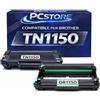PcStore TN-1150 Toner e DR-1150 Tamburo Compatibile per Brother, Cartuccia Nero per HL-L1240W DCP-L1640W DCP-L1660W, 2 Pezzi