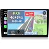YUNTX PX6 Android 14 Universal Autoradio - 4G+64G - 9 Pollice - GPS 1 Din - Telecamera Posteriore & Map Gratuiti - Supporto DAB + / Controllo del volante / 4G / WiFi/Bluetooth/Mirrorlink/Carplay
