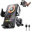 Generico 2026 New Cool Car Wireless Fast Charging Holder, 90° Wireless Chargings Rotating Car Mount, Smart Sensor & RGB Light, Universal Air Vent Phone Holder for All Smartphones (Black)
