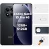 XIAOMI REDMI Note 15 Pro+ 5G Smartphone - 12+512GB, 6.83 AMOLED Display, 1.5K AMOLED Screen, Snapdragon 7s Gen 4, 200 MP, Camera, Nero