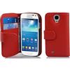 Cadorabo Custodia Libro per Samsung Galaxy S4 Mini in Rosso Cremisi - con Vani di Carte e Funzione Stand di Similpelle Strutturata - Portafoglio Cover Case Wallet Book Etui Protezione