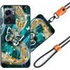 JEZSTHAI Cover Compatibile con Realme Narzo 50 5G Custodia in Silicone TPU Morbido con Cordino/Laccio Tracolla Cellulare,Antiurto AntiGraffio Protettiva Bumper Case con Disegno Motivi,Cover*A04