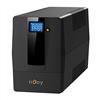 nJoy Horus Plus 800VA Gruppo di Continuità 480 Watt, Line Interactive, Onda Sinusoidale Simulata, Display LCD, Touch Screen, AVR, USB, 2 Uscite Shuko, Rj11 RJ45 In/Out, 1 Batteria - Garanzia 3 Anni