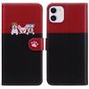YKTO Case per Apple iPhone 11 Custodia per Telefono in Pelle a Portafoglio Custodia Protettiva per Cellulare in PU Antiurto e Antigraffio Simpatiche Stampe di Animali per Bambini,Ragazze，Rosso