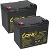 WSB 2 batterie AGM 12V / 36Ah al piombo - U1-36NE resistente ai cicli, compatibile MP36-12C REC36-12I 12LCP-36 34Ah 35Ah 38Ah